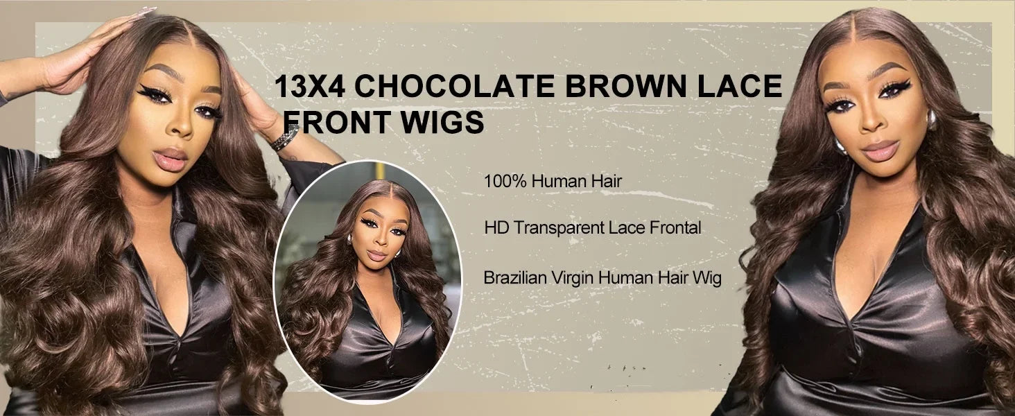 13x4 Chocolate Brown Body Wave Lace Front Wig 30 36 Inch 100% Brazilian Human Hair Wigs Lace Front Wig 13x6 Brown Wig For Women 13x4 Chocolate Brown Body Wave Lace Front Wig 30 36 Inch 100% Brazilian Human Hair Wigs Lace Front Wig 13x6 Brown Wig For Women