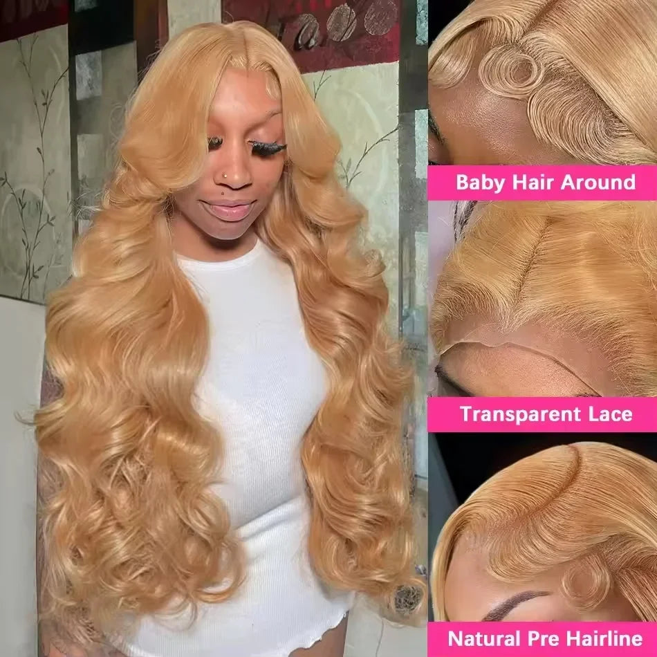 27# Body Wave 32 Inch Honey Blonde Color 13x6 HD Lace Front Wigs Human Hair 220% Density Raw Virgin Highlight Lace Frontal Wig 27# Body Wave 32 Inch Honey Blonde Color 13x6 HD Lace Front Wigs Human Hair 220% Density Raw Virgin Highlight Lace Frontal Wig