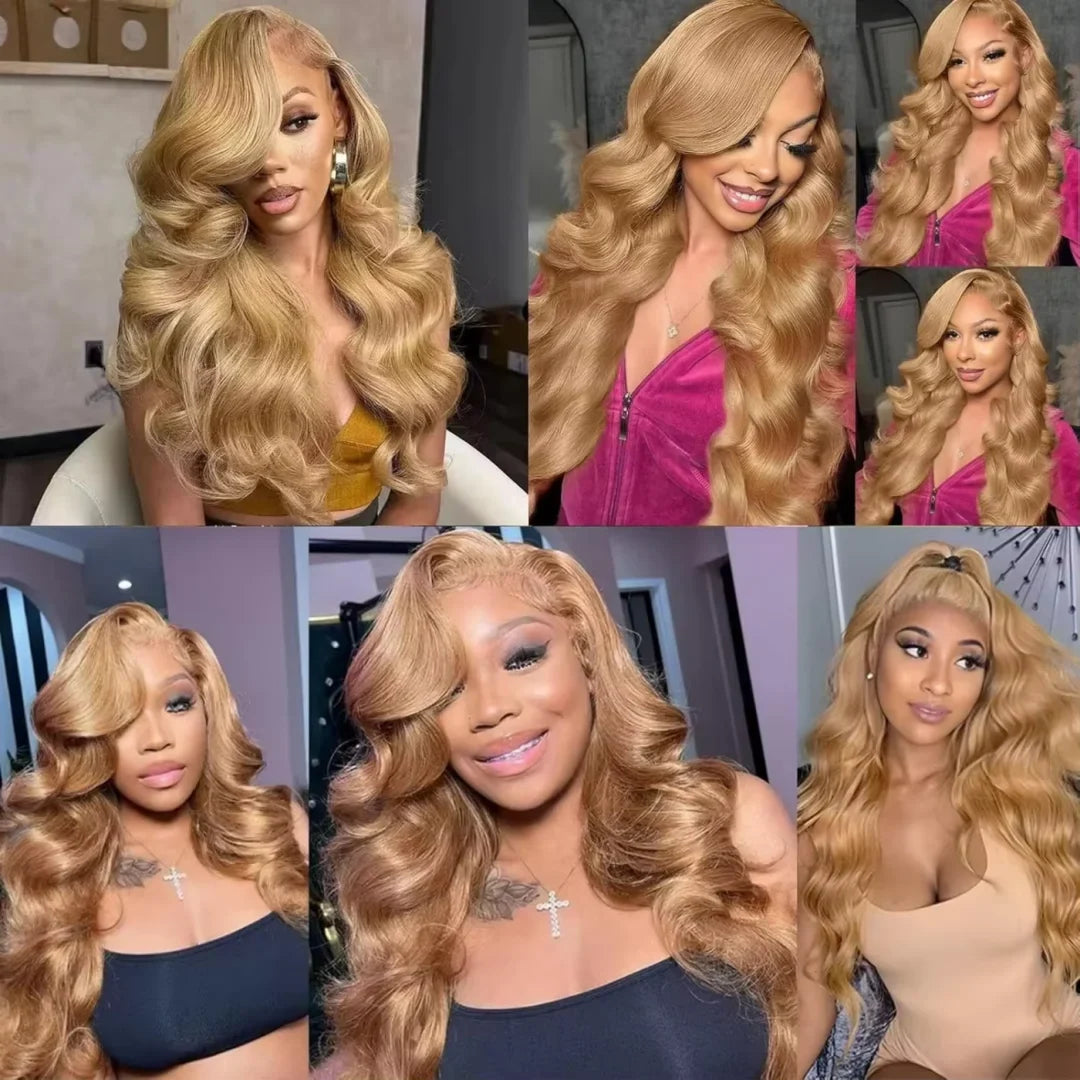 27# Body Wave 32 Inch Honey Blonde Color 13x6 HD Lace Front Wigs Human Hair 220% Density Raw Virgin Highlight Lace Frontal Wig 27# Body Wave 32 Inch Honey Blonde Color 13x6 HD Lace Front Wigs Human Hair 220% Density Raw Virgin Highlight Lace Frontal Wig