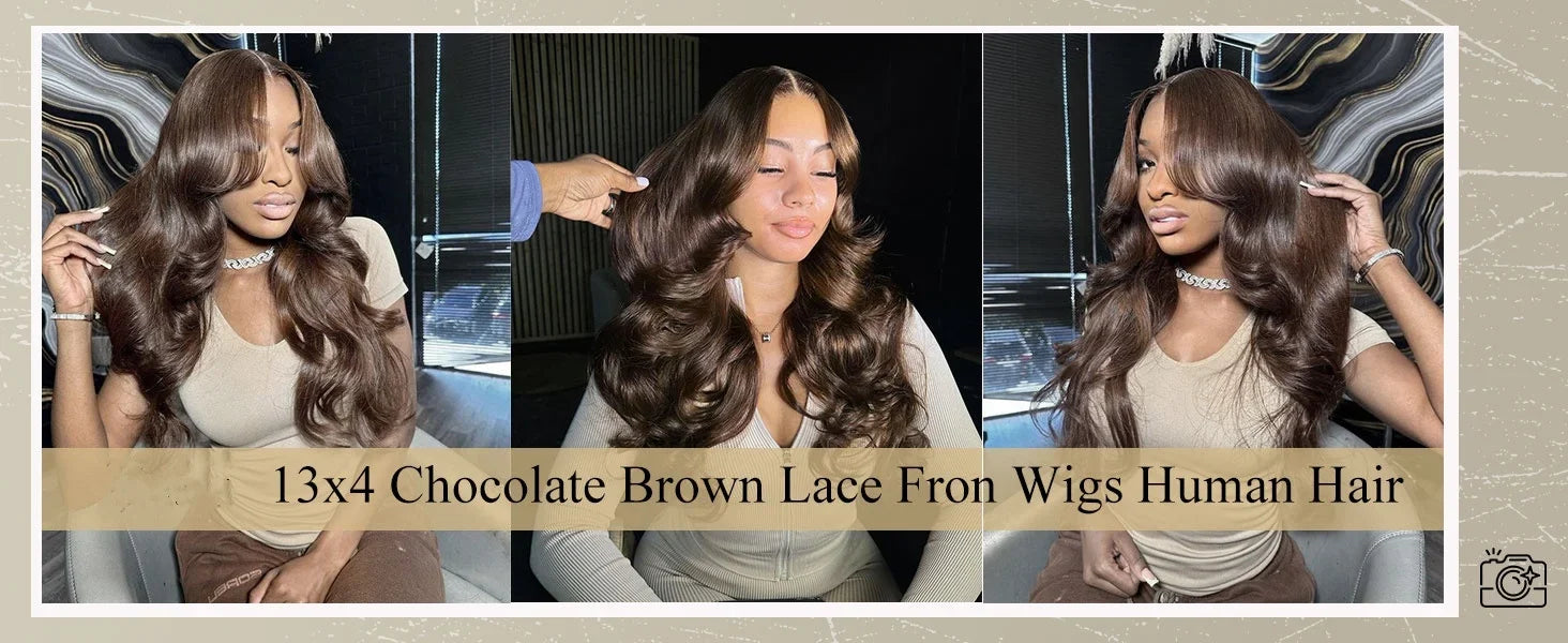 13x4 Chocolate Brown Body Wave Lace Front Wig 30 36 Inch 100% Brazilian Human Hair Wigs Lace Front Wig 13x6 Brown Wig For Women 13x4 Chocolate Brown Body Wave Lace Front Wig 30 36 Inch 100% Brazilian Human Hair Wigs Lace Front Wig 13x6 Brown Wig For Women