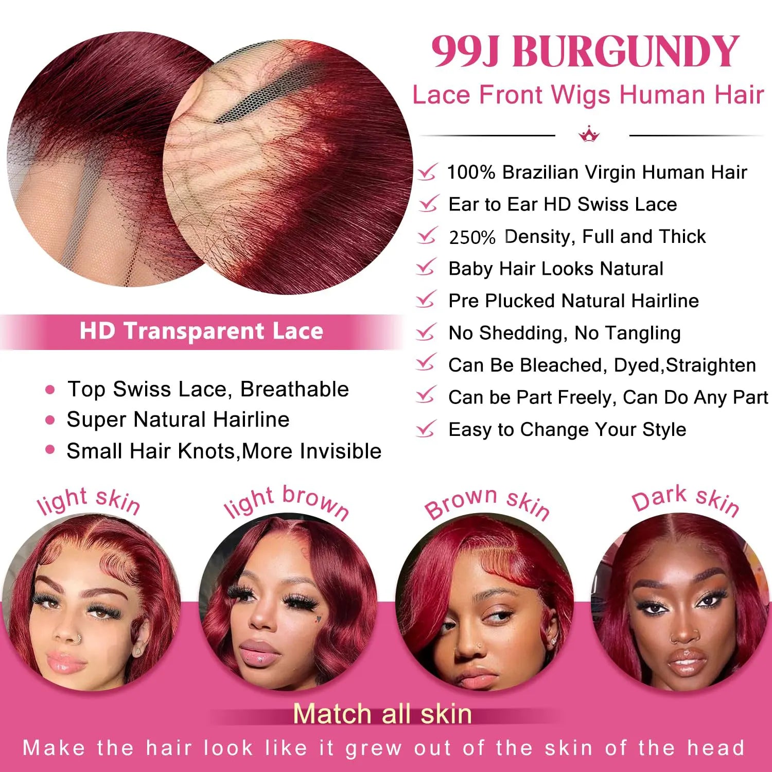 250% Density 99j Human Hair Wig 34 Inch Burgundy 13x4 HD Lace Frontal Body Wave Human Hair Wigs 100% Brazilian Human Hair 250% Density 99j Human Hair Wig 34 Inch Burgundy 13x4 HD Lace Frontal Body Wave Human Hair Wigs 100% Brazilian Human Hair
