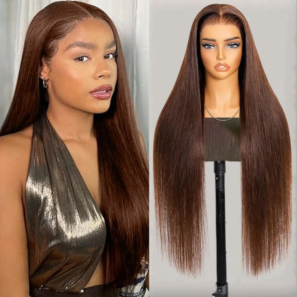 13x6 Straight Chocolate Brown Hd Lace Front Wig Human Hair Chocolate Brown 220 Density Human Hair Frontal Lace Wigs For Women 13x6 Straight Chocolate Brown Hd Lace Front Wig Human Hair Chocolate Brown 220 Density Human Hair Frontal Lace Wigs For Women