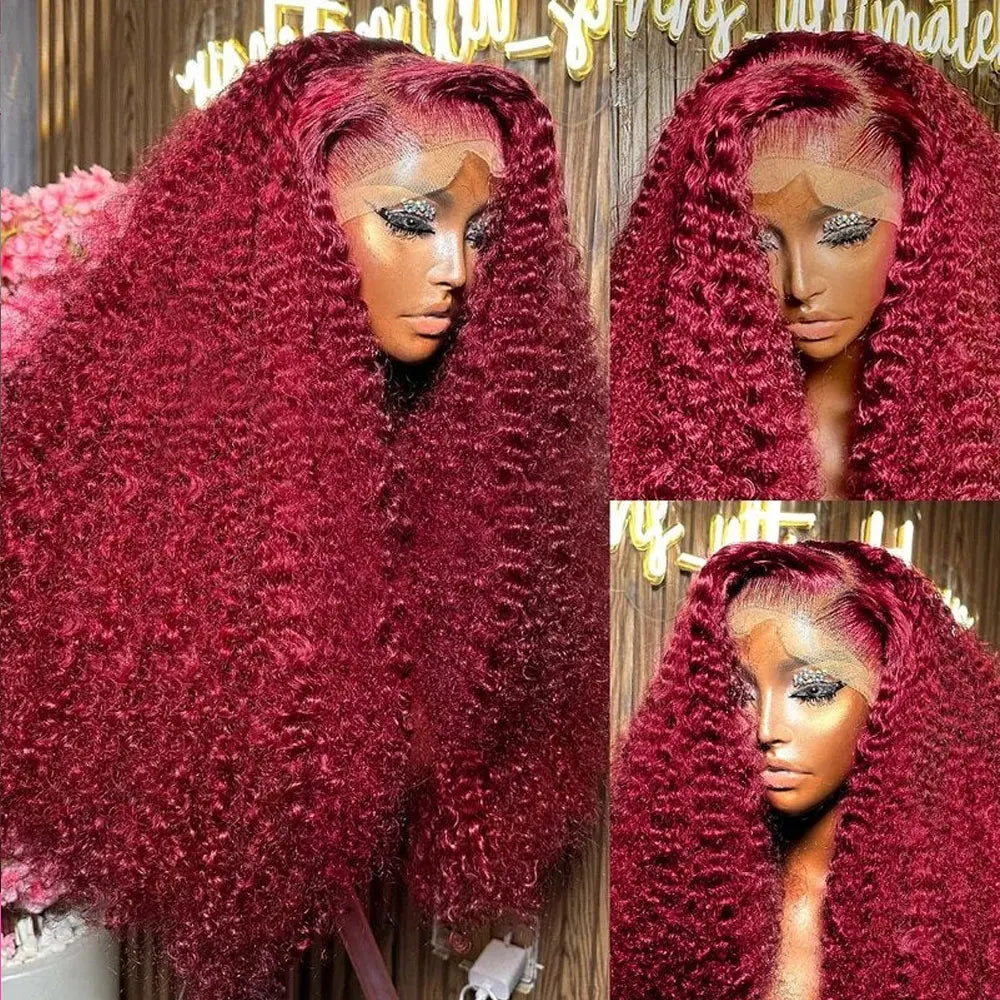 30 Inch Burgundy 99j Deep Wave Frontal Wig Colored Curly Human Hair Wigs 200 250 Density 13x4 Hd Lace Frontal Human Hair Wigs 30 Inch Burgundy 99j Deep Wave Frontal Wig Colored Curly Human Hair Wigs 200 250 Density 13x4 Hd Lace Frontal Human Hair Wigs