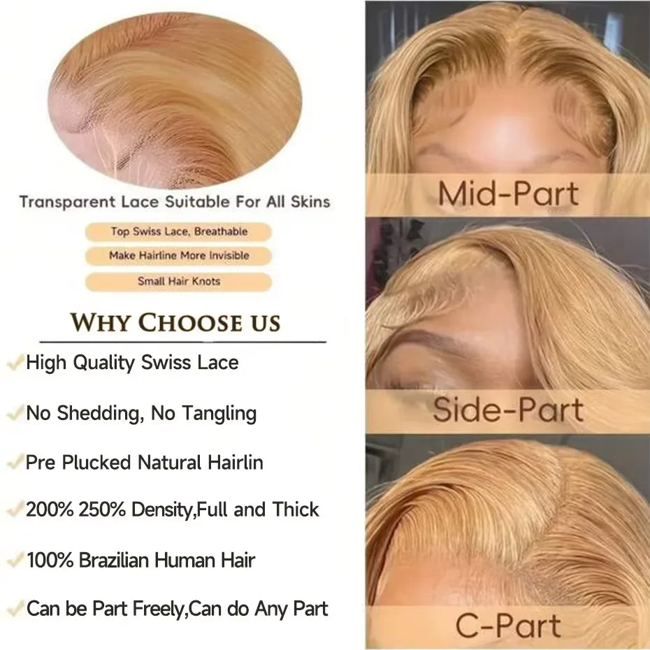 27# Body Wave 32 Inch Honey Blonde Color 13x6 HD Lace Front Wigs Human Hair 220% Density Raw Virgin Highlight Lace Frontal Wig 27# Body Wave 32 Inch Honey Blonde Color 13x6 HD Lace Front Wigs Human Hair 220% Density Raw Virgin Highlight Lace Frontal Wig