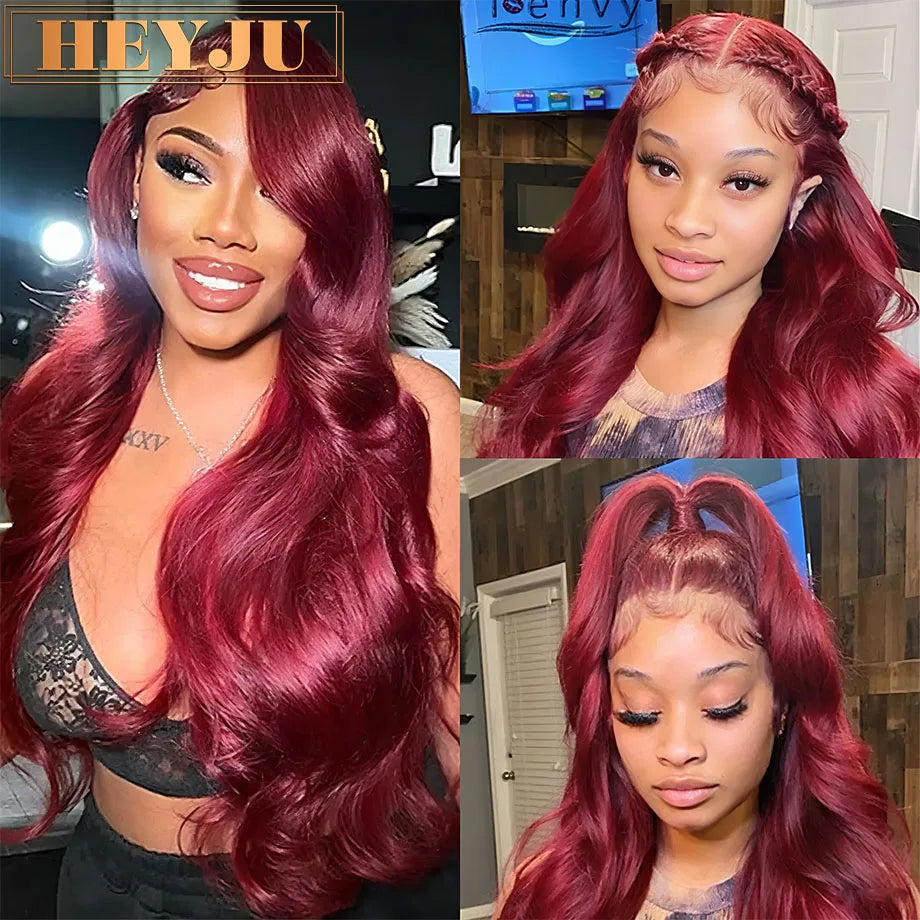 Burgundy 13x6 Hd Lace Frontal Human Hair Wig 220 Density Brazilian 13x4 Lace Front Wig 99j Body Wave Human Hair Wigs For Women Burgundy 13x6 Hd Lace Frontal Human Hair Wig 220 Density Brazilian 13x4 Lace Front Wig 99j Body Wave Human Hair Wigs For Women