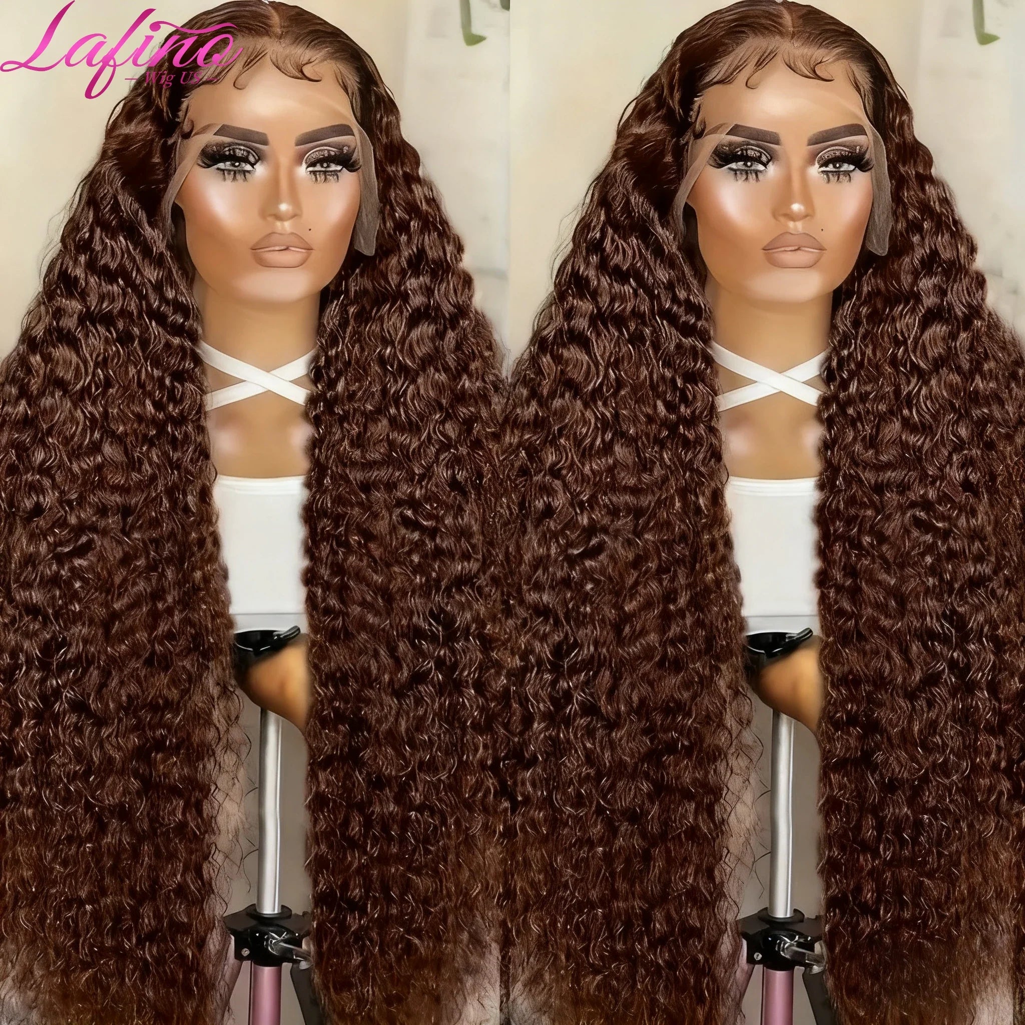 Chocolate Brown Curly Wave 13x6 Hd Lace Human Hair Wig 30 38 Inch Water Wave Human Hair Wig 13x4 Frontal Wig Hd Lace #4 Colour Chocolate Brown Curly Wave 13x6 Hd Lace Human Hair Wig 30 38 Inch Water Wave Human Hair Wig 13x4 Frontal Wig Hd Lace #4 Colour