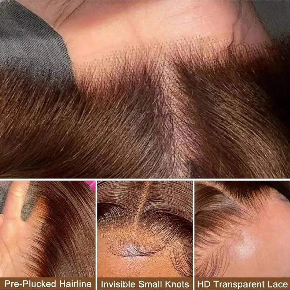 Chocolate Brown 13X6 Straight Human Hair Wigs 13X4 Hd Lace Frontal Wig 250 Density Colored Pre Plucked Brazilian Lace Front Wig Chocolate Brown 13X6 Straight Human Hair Wigs 13X4 Hd Lace Frontal Wig 250 Density Colored Pre Plucked Brazilian Lace Front Wig