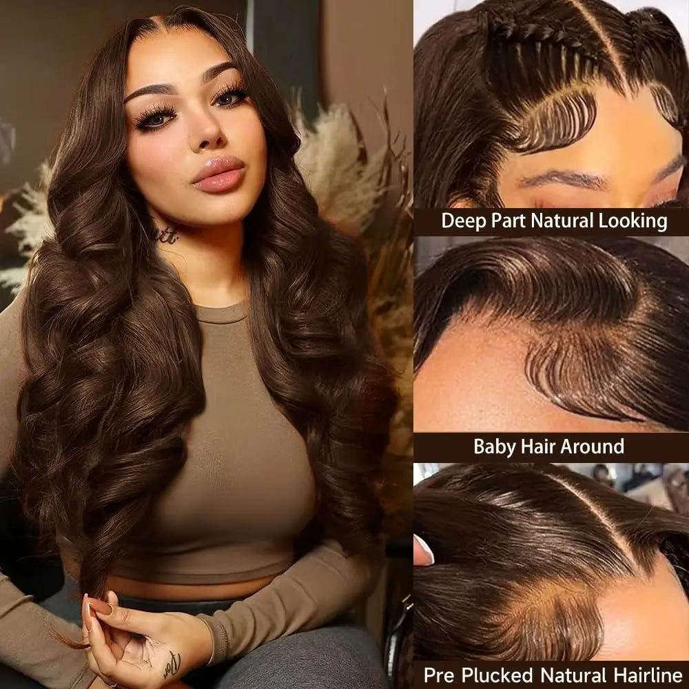 13x4 Chocolate Brown Body Wave Lace Front Wig 30 36 Inch 100% Brazilian Human Hair Wigs Lace Front Wig 13x6 Brown Wig For Women 13x4 Chocolate Brown Body Wave Lace Front Wig 30 36 Inch 100% Brazilian Human Hair Wigs Lace Front Wig 13x6 Brown Wig For Women