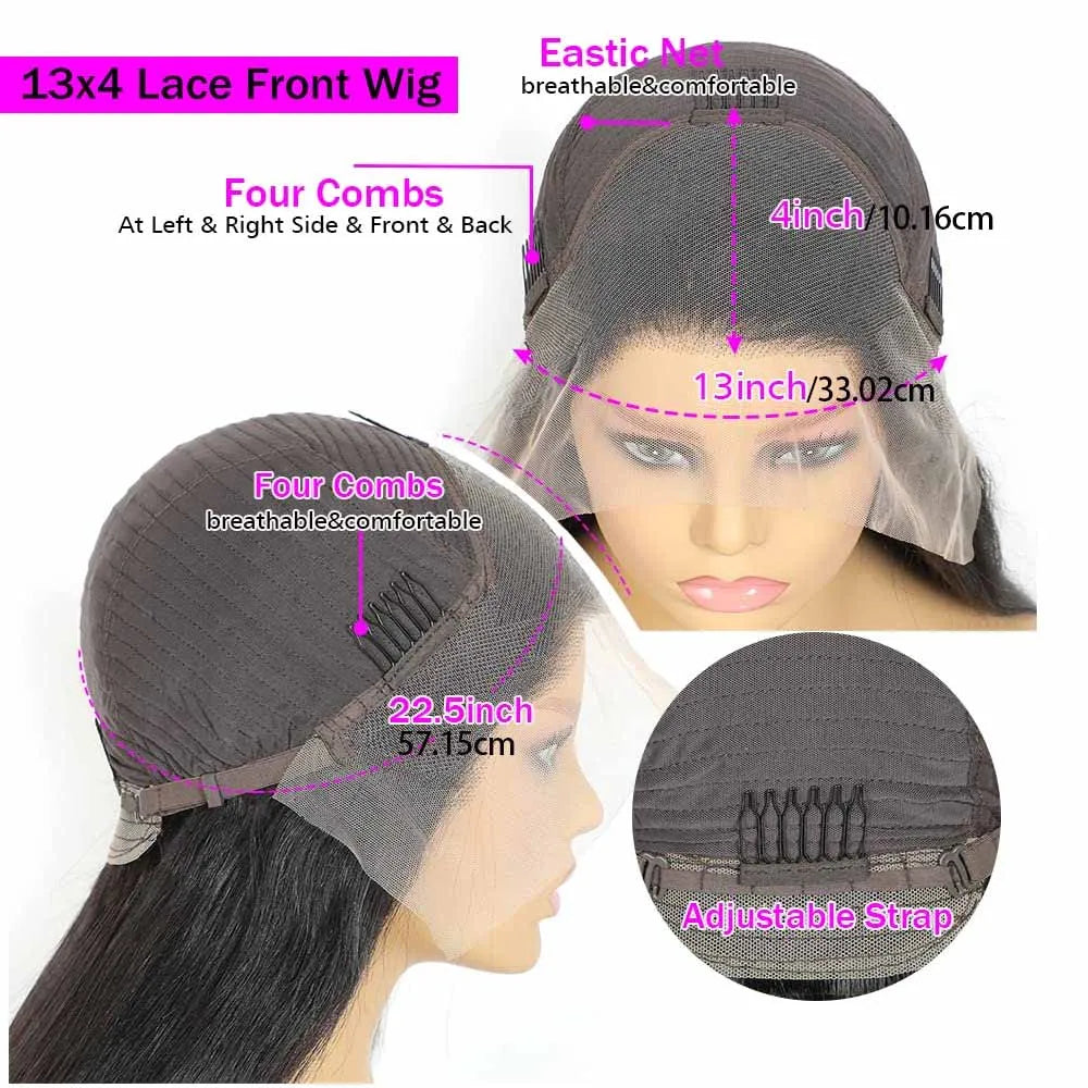 13x4 Kinky Straight Lace Front Human Hair Wig With Kinky Edges Baby Hair Glueless Yaki Straight HD Lace Frontal Wig 250% Denisty 13x4 Kinky Straight Lace Front Human Hair Wig With Kinky Edges Baby Hair Glueless Yaki Straight HD Lace Frontal Wig 250% Denisty
