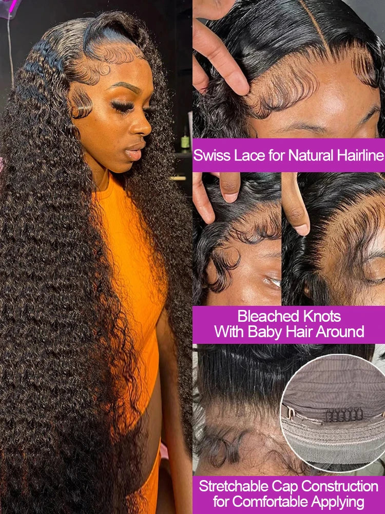 40 50 Inch Deep Wave Frontal Wig 13x4 13x6 360 HD Lace Frontal Wigs 300 Density Water Curly Human Hair Lace Front Wigs For Women 40 50 Inch Deep Wave Frontal Wig 13x4 13x6 360 HD Lace Frontal Wigs 300 Density Water Curly Human Hair Lace Front Wigs For Women