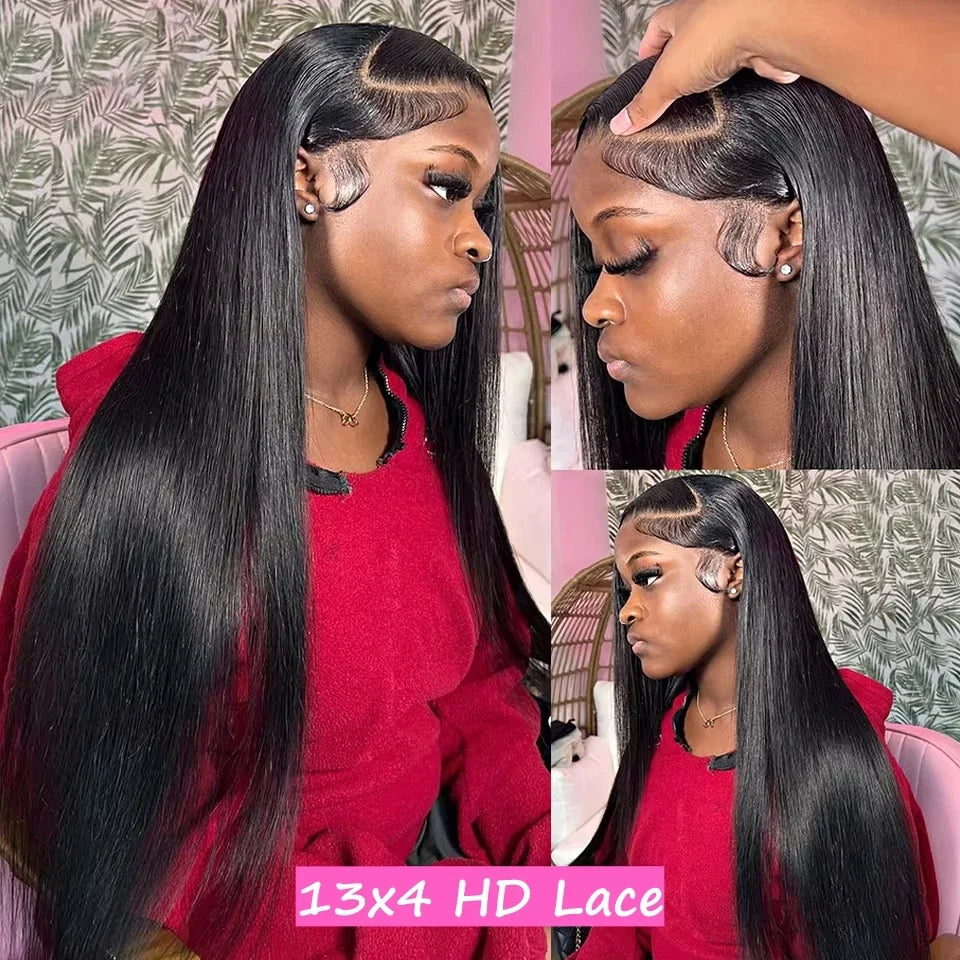 30 40 Inch 13x4 HD Transparent Bone Straight Lace Front Wig 200 Density Brazilian 13x6 Lace Frontal Wigs Human Hair For Women 30 40 Inch 13x4 HD Transparent Bone Straight Lace Front Wig 200 Density Brazilian 13x6 Lace Frontal Wigs Human Hair For Women