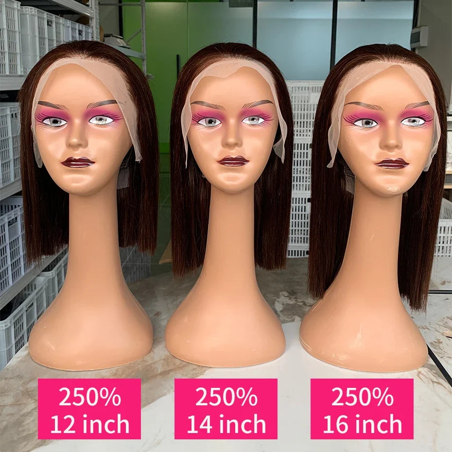 #2 Brown Chocolate Color 250 Density Lace Frontal Wig Human Hair Raw Vietnamese Double Drawn 13x4 Bob Lace Front Human Hair Wigs #2 Brown Chocolate Color 250 Density Lace Frontal Wig Human Hair Raw Vietnamese Double Drawn 13x4 Bob Lace Front Human Hair Wigs