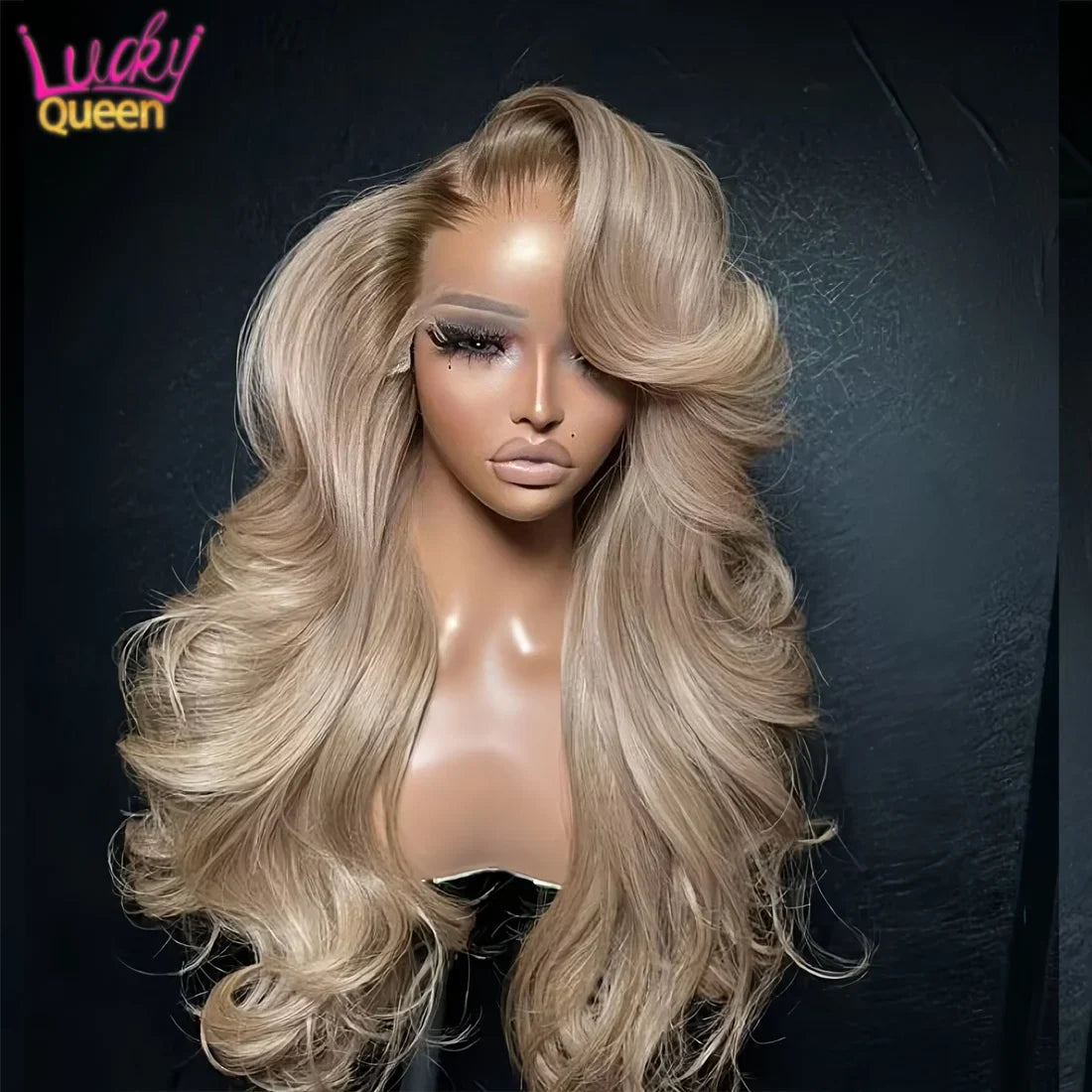 Ombre Blonde 13X4 Transparent Lace Front Human Hair Wig Brown Root Body Wave Ash Blonde 5X5 Closure Wig Pre Plucked Ombre Blonde 13X4 Transparent Lace Front Human Hair Wig Brown Root Body Wave Ash Blonde 5X5 Closure Wig Pre Plucked