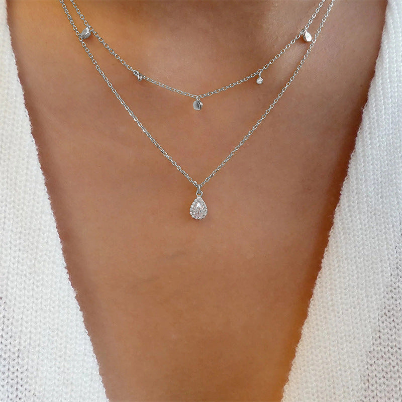 Waterdrop Pendant Vintage Womens Clavicle Chain 6af833bfd17e6f3942f276fdb5589e41