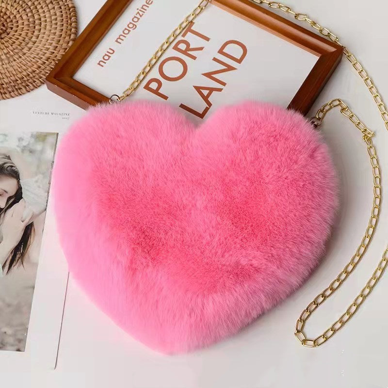 Love Bags For Women Plush Chain Shoulder Bags Valentine's Day Party Bag 5d447c0d920c6b23f9ec74e2fa519b42