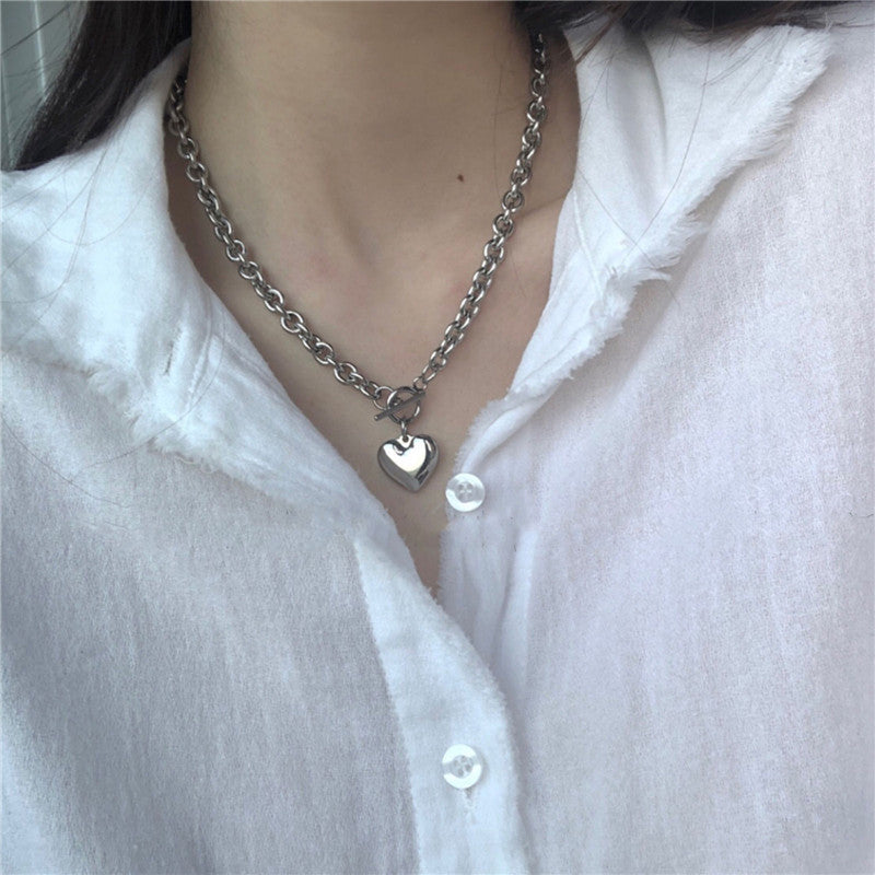 Loving-Heart Chain Couples Necklace Delicate Clavicle Chain For Girls 98d0edd3aa1a52e667350e2149f4938e