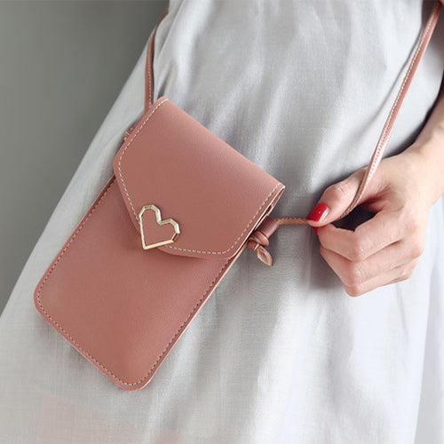 Love Buckle Mobile Phone Bags For Women Transparent Touch Screen Wallet Crossbody Shouder Bags 6364fba25247bc226def272c7bc17102