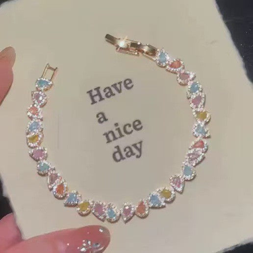 Exquisite Bracelet Inlaid With Colorful Gemstones 5341f45655e250b365c2ae79c3b74af