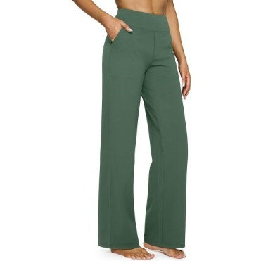 Pocket Knitted Straight High Waist Trousers 50f988220085c4a960fe166d3b216a03