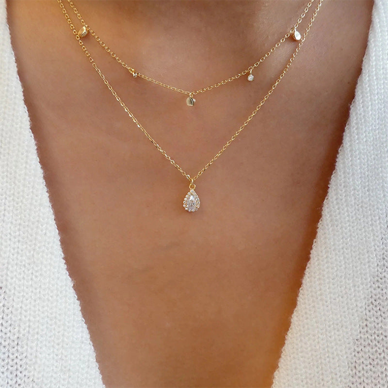 Waterdrop Pendant Vintage Womens Clavicle Chain aa2b565d9a6b2790adf6c4e38eea1df0