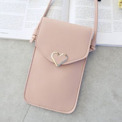 Love Buckle Mobile Phone Bags For Women Transparent Touch Screen Wallet Crossbody Shouder Bags 4ee07c5ac17bf3a397f12054036d3107