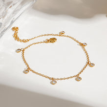Stainless Steel All-match Zircon Anklet