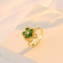 Nephthytis Flower Zircon Flower Niche Fashion New Ring