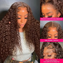 Chocolate Brown Curly Lace Front Wig