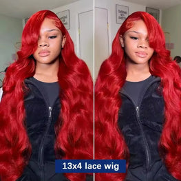 Hot Red 13x6 Hd Lace Frontal Human Hair Wigs Brazilian Colored Body Wave Lace Front Wig 13x4 4x4 5x5 Closure Wig For Women