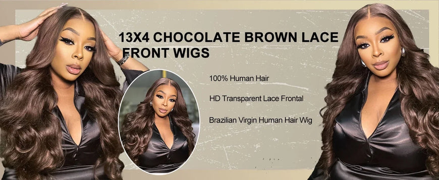 13x4 Chocolate Brown Body Wave Lace Front Wig 30 36 Inch 100% Brazilian Human Hair Wigs Lace Front Wig 13x6 Brown Wig For Women