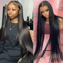 30 40 Inch 13x4 HD Transparent Bone Straight Lace Front Wig 200 Density Brazilian 13x6 Lace Frontal Wigs Human Hair For Women