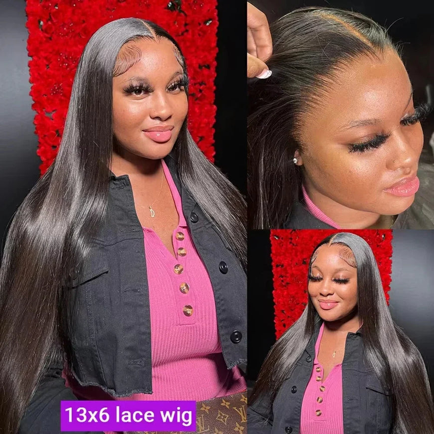 40 Inch Bone Straight Human Hair Wigs 13x4 13X6 HD Lace Front Wigs Human Hair 100% Brazilian Hair For Black Women 220 Density