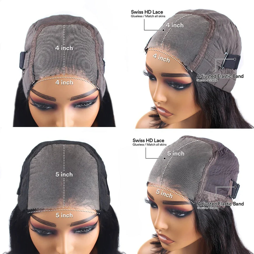 Hd Lace Closure Curly Glueless Wig