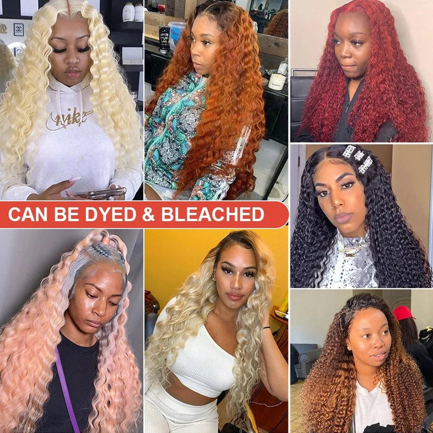 Curly Human Hair Wigs For Women Water Wave Lace Front Wig 13x4 13x6 Lace Frontal Deep Wave Wig 100% Human Hair Hd Lace Wigs