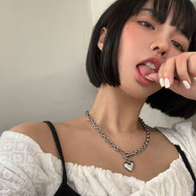 Loving-Heart Chain Couples Necklace Delicate Clavicle Chain For Girls